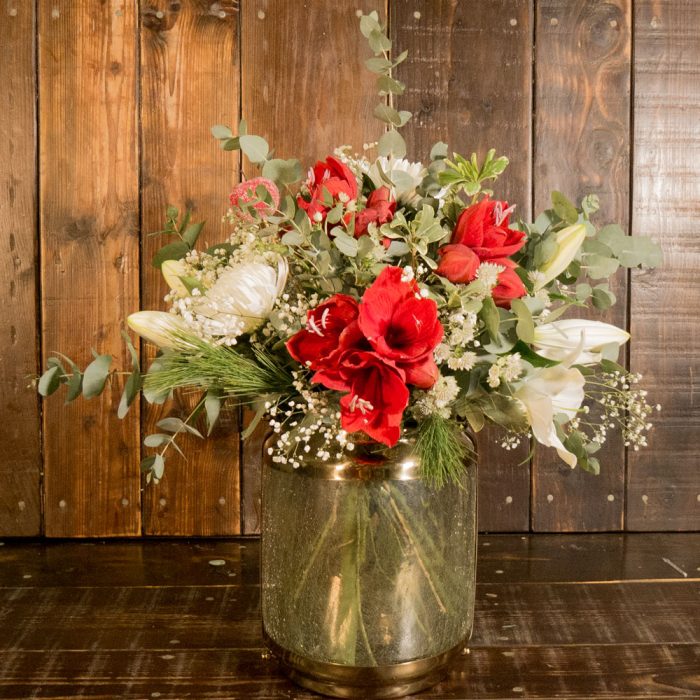 Amaryllis and Lillie Christmas Bouquet